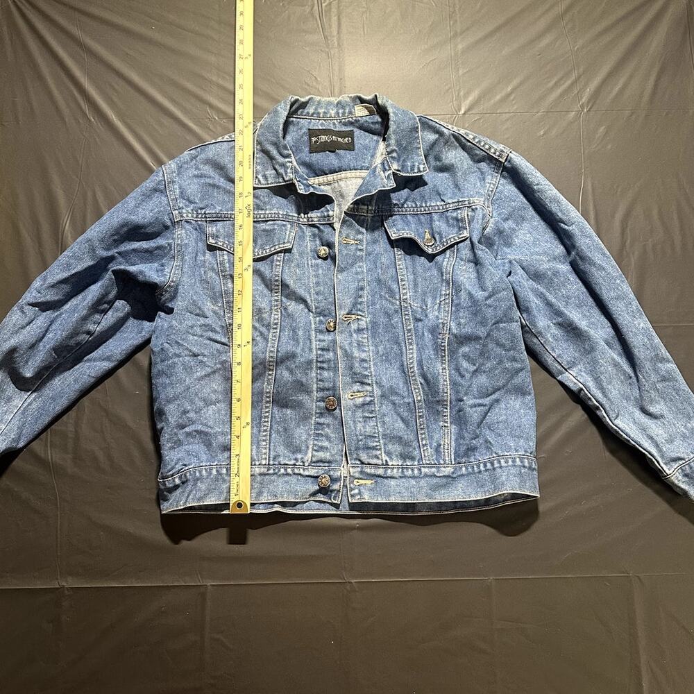 No Strings Attached Denim Jacket Men’s Medium Blue Wash Trucker Jean Jacket